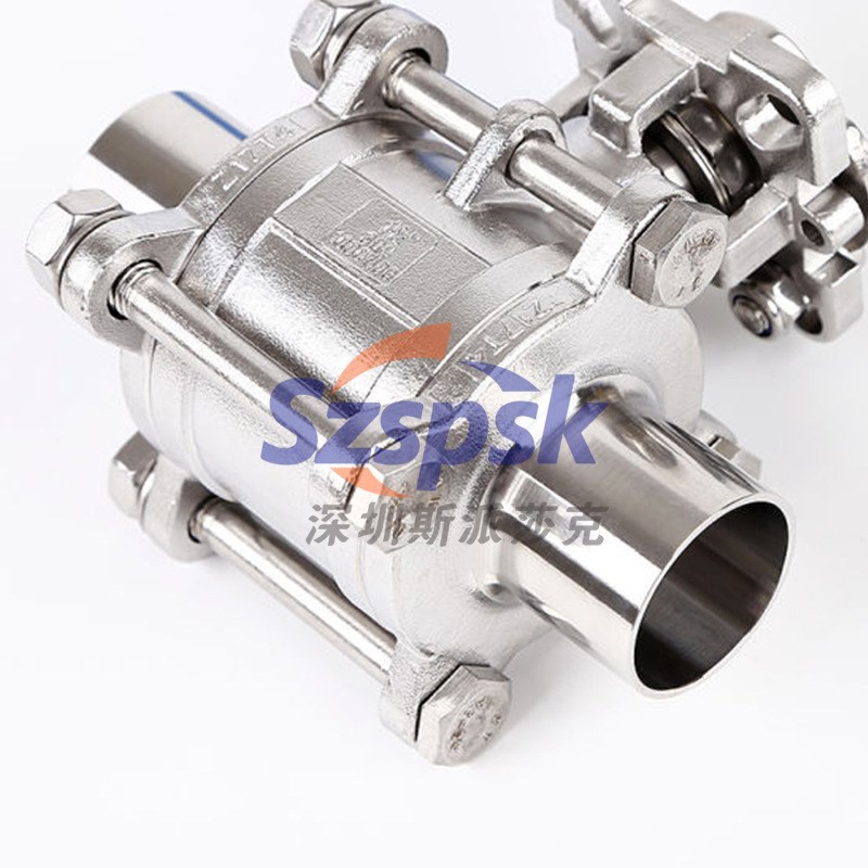 Q61F不锈钢洁净球阀 卫生级焊z管5S球阀 带吹哨口三片式加长焊接