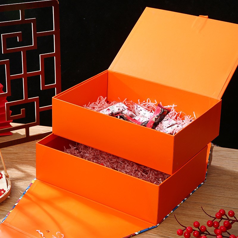 中式手提红色喜糖盒国潮满v月百日宴结婚过年送礼伴手礼礼糖盒空