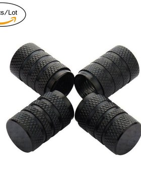 4Pcs Silver Car Tire Valve Stems Cap Knurling Style Tire Val