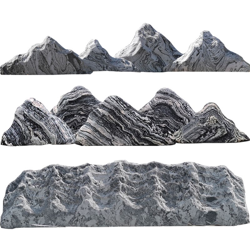 景观石设计户外中式泰山石庭院雪浪石石雕造景假山组合切片石摆件