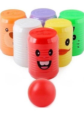1 Set Can Shape Bowling Toys Cartoon Animal Pattern Digital