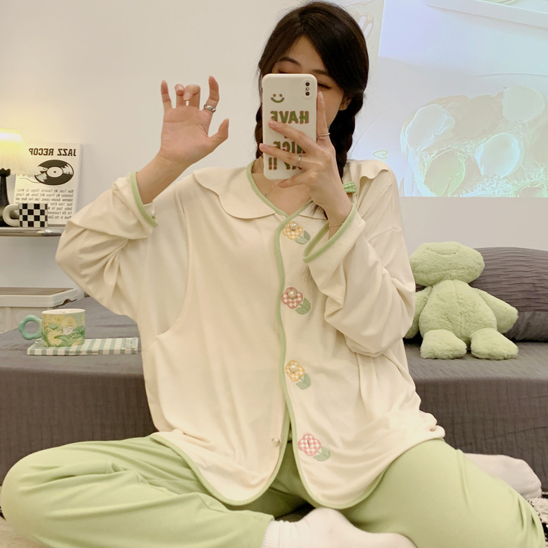 大码200斤月子服夏季s薄款产后冰丝产房孕妇哺乳睡衣春秋孕期专用