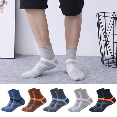 网红Combed Cotton Men Socks Casual Breathable Active Stripe