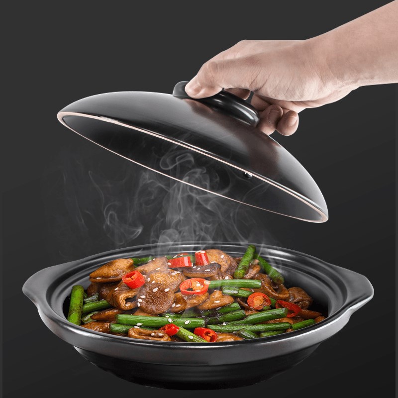 康舒陶瓷干烧锅砂锅耐热t家用炖锅啫啫煲仔饭炖菜焖煮烹饪明火沙