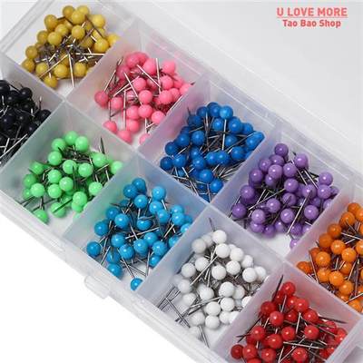 速发500 PCS/Set Muiticolor Pushpin Thumbtack Pins Decorative