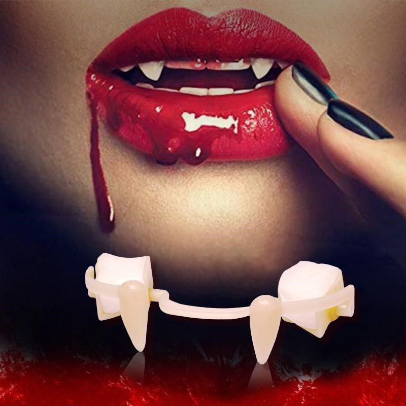 Retractable Halloween Vampire Fangs Dentures Zombie Teeth