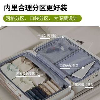 2025新款前开口20寸登机行李箱多功能密码箱O26宽拉杆大容量旅行
