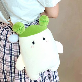 歪瓜出品桃源深处有人家 萝卜毛绒单肩包女大容量可爱卡通斜挎包