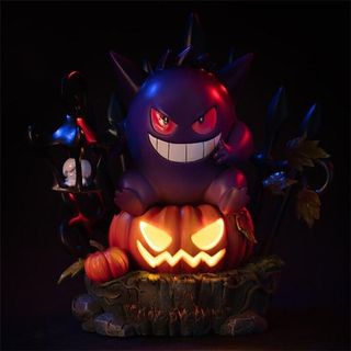 速发Halloween Pumpkin Gengar-King Light Pokemon Figure Decor