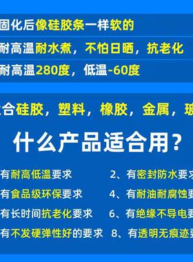 鑫展翔XZX-735食品级硅胶粘ABS/PC不发白软性防水密封耐高温胶