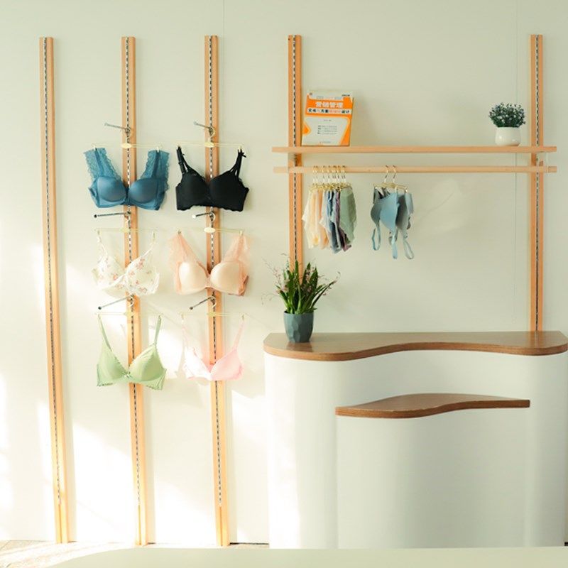 商场服装内衣店上墙展示架实木内衣挂杆挂架女士文胸内裤内衣货架,商业/办公家具,内衣货架,淘宝优惠券,粉丝福利购,淘宝优惠卷