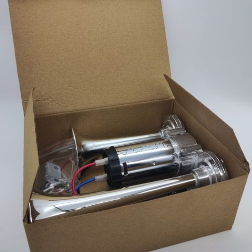 大货车12V24伏电控气喇叭高音超响防水金属双管鸣笛汽笛电控喇叭