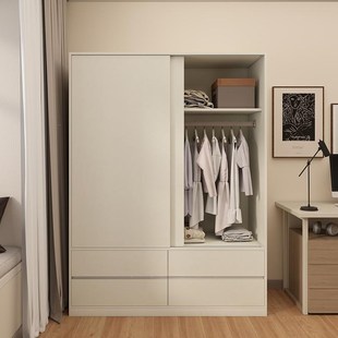 实木推拉门衣柜卧室家用小户型省空间利用神器定制抽屉储物收纳柜