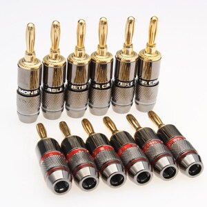 8/12PCS Speaker Banana Plug Connector Monster 24K Gold Plate