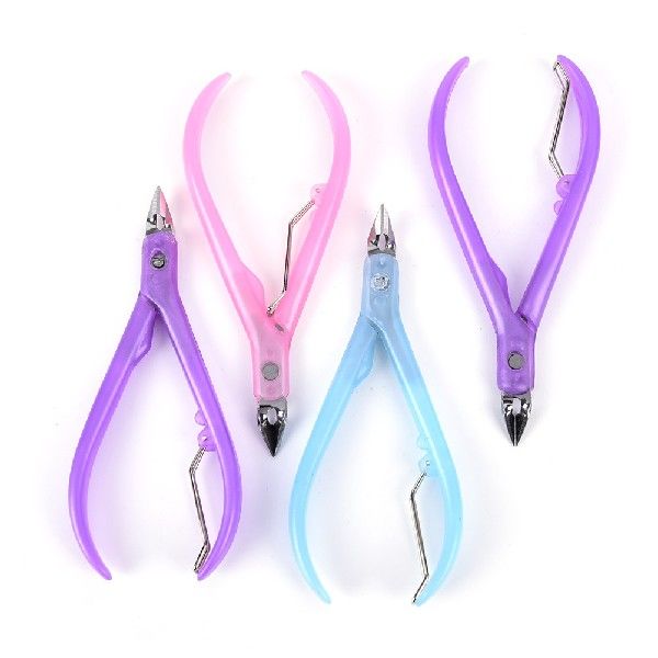 极速1Pc Nail Cuticle Nipper Plastic+Metal Clipper Scissor De