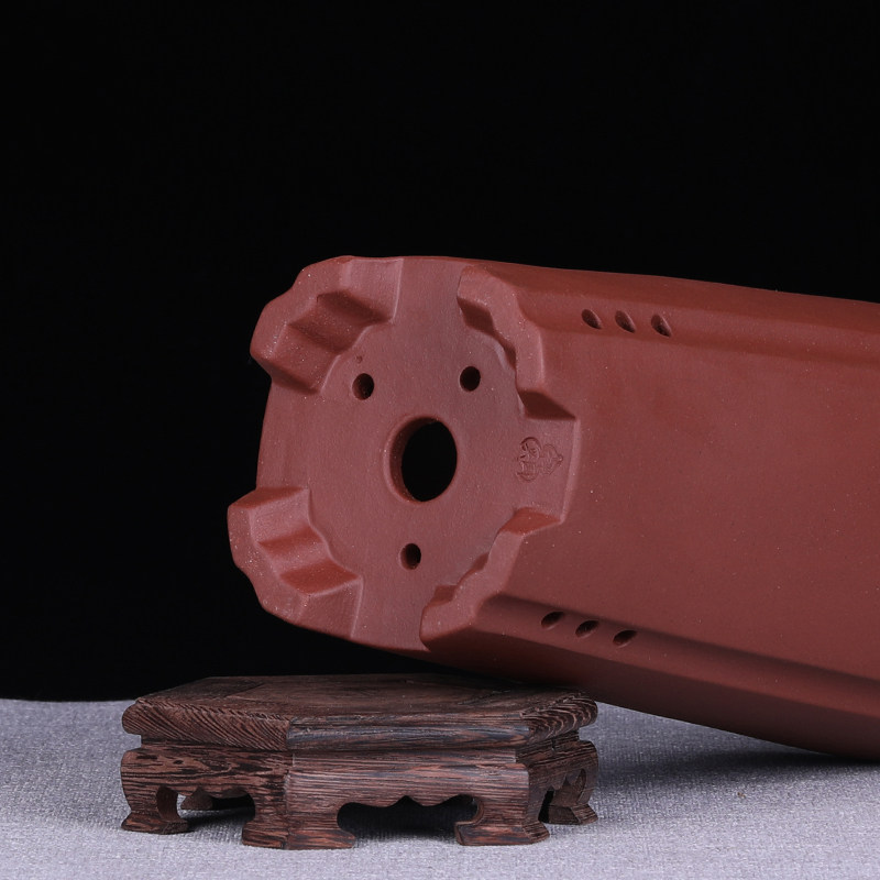 精品四方紫砂兰花盆大号高t千筒手工高档陶瓷老桩室内桌面古典包