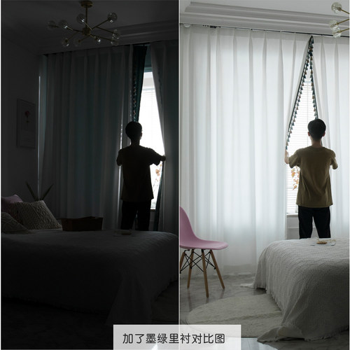轻薄窗帘内衬全遮光神器里衬无涂层客厅阳台飘窗遮W阳防晒衬布里