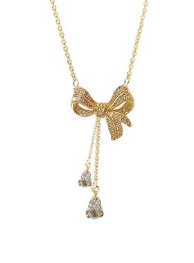 蝴蝶结流苏小众h设计轻奢钛钢项链百搭冷淡风锁骨链高级感ins饰品