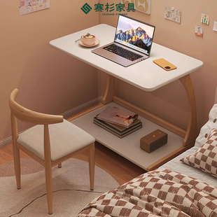 现货速发床边小桌子可移动实木腿书桌学生家用P学习桌可移动沙发