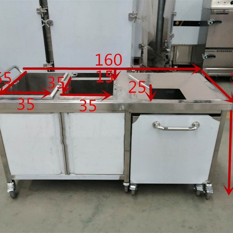 饭店食堂垃圾车碗碟收集车不锈钢收残车收残台收餐车两用推车