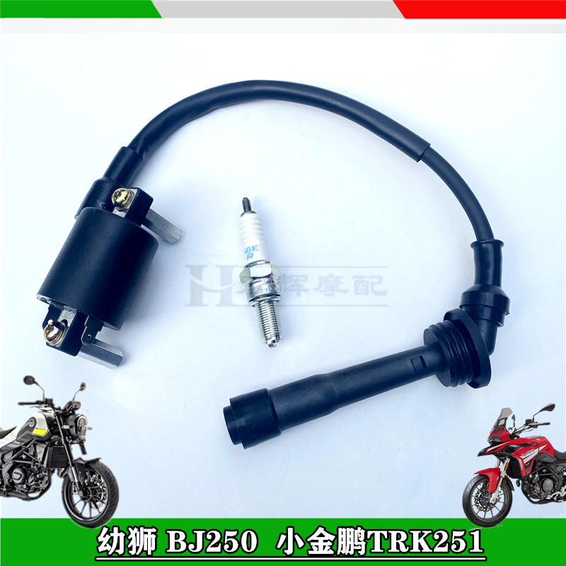 适用贝纳利幼狮250小金鹏TRK251钱江赛250高压包火花塞点火器线圈
