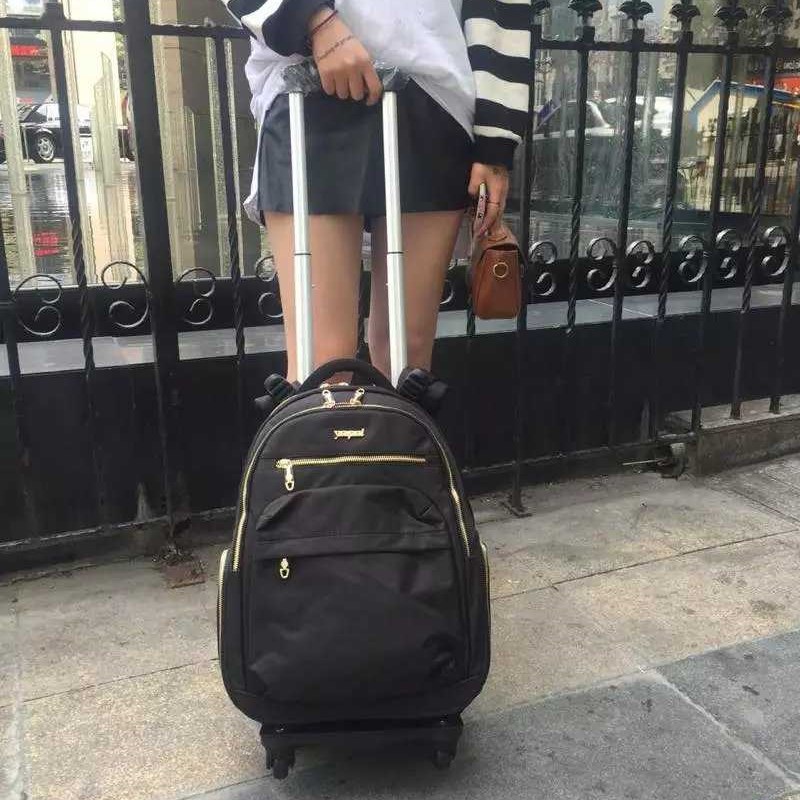 新款新品双肩拉杆背包万向轮可拆旅行箱防水行李箱减负电脑包