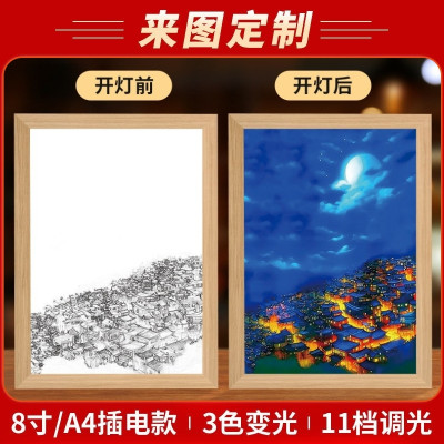 厂家万家灯火灯光画来图定制小夜灯装F饰画你的名字网红创意光影