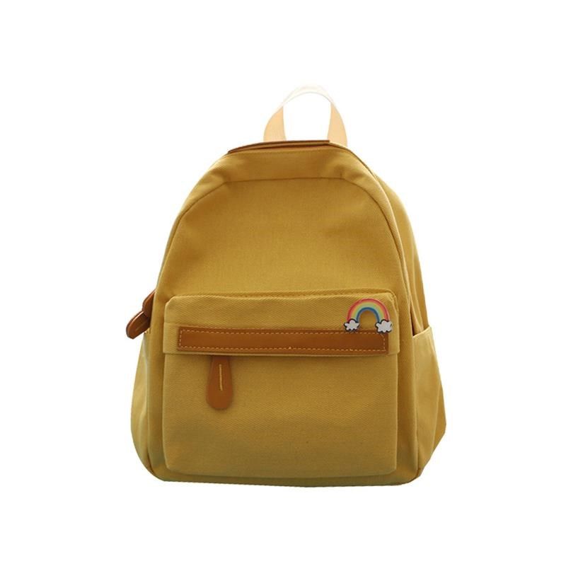 儿童出游小背包小书包日系简约大学生双肩包小型女帆布夏天轻便包
