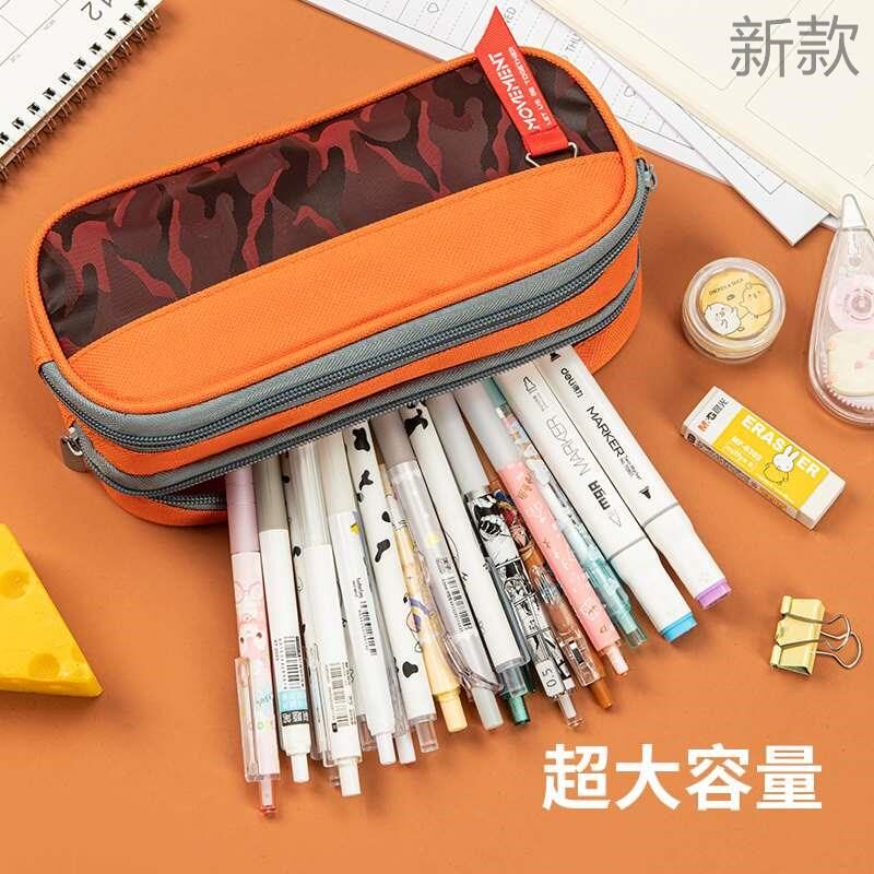 大容量双层多功能笔袋简约清新初高中文具生收纳笔袋小学生新款