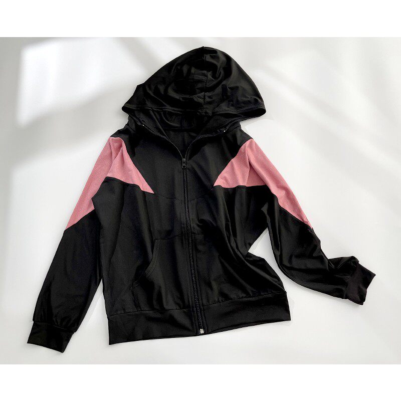 特大码230斤速干弹性运动上衣女拉链外套跑步瑜伽健身Z服长袖帽衫