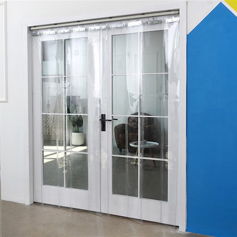 夏季空调帘折叠门帘透明推拉x帘子店铺商场家用防走冷气隔断软门