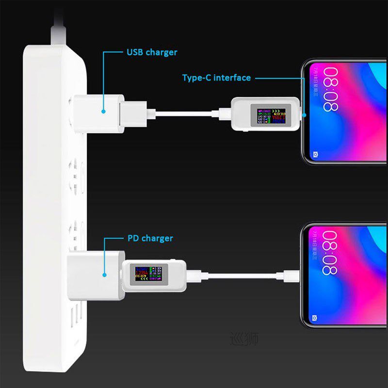 10 in 1 DC Type-C Color Display USB Tester 0-5A Current 4-30
