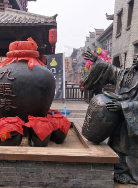 酒文化雕塑定g制古代传统酿酒工艺流程玻璃钢人物民俗小品铜雕摆