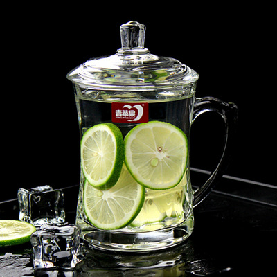 玻璃杯带盖子带手柄大口径带盖家用喝水杯子泡茶杯办公室男女水杯