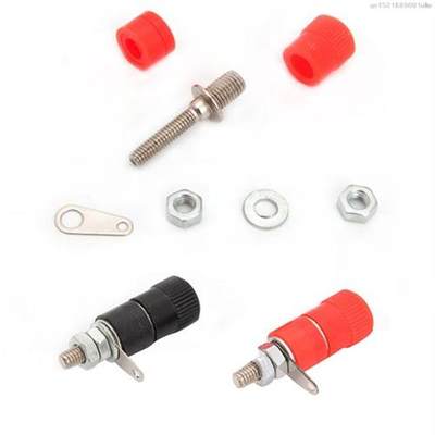 推荐2018 2pcs 4mm Red + Black Banana socket Binding Post Nut