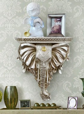 大象头壁饰墙饰立体壁挂墙面装饰品置物架隔板壁架台装饰
