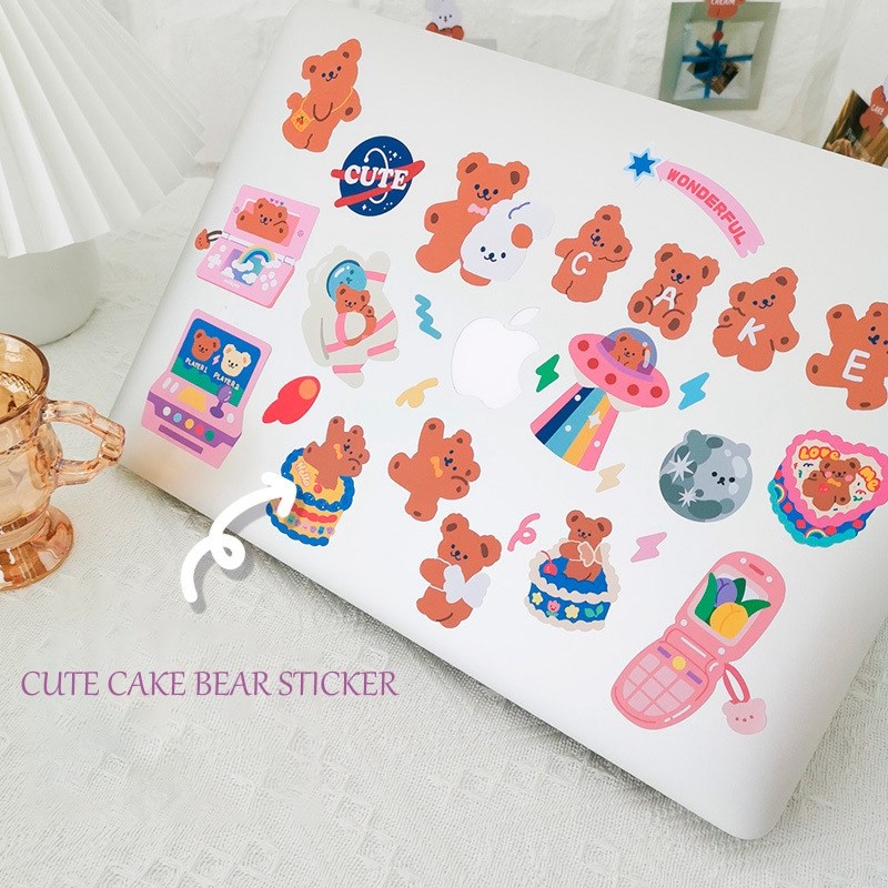 推荐Lovely Cake Bear Stickers Scrapbooking Decorative Sticke