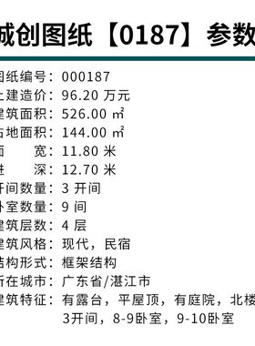 现代民宿农村自建房别墅设计图纸四层简约真房屋O子施工效果图018