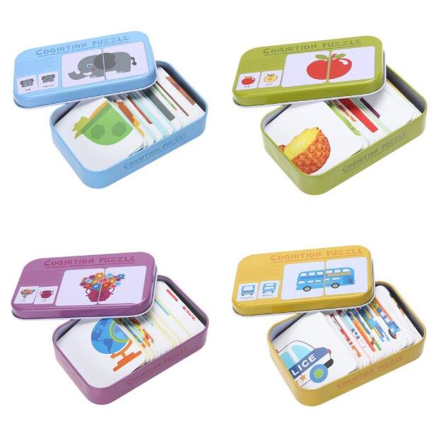 newBaby Kids Cognition Puzzle Toys Toddler Iron Box XCards M-封面