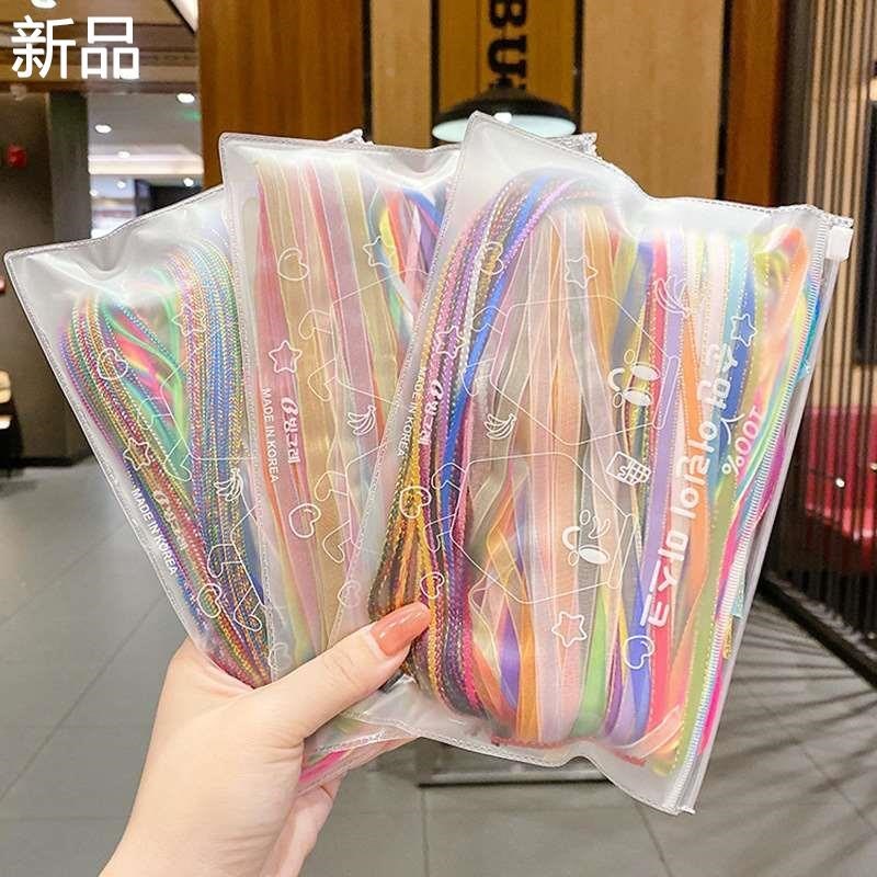 韩式编发彩绳藏辫七彩色脏辫发绳森彩带女系头饰头绳Y子丝带新品