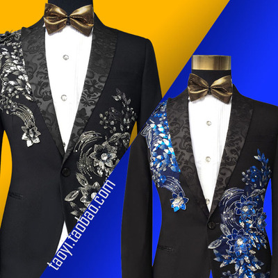 男西服西服套装晚礼服舞台演出服装主持人服装司仪服装结婚礼新郎