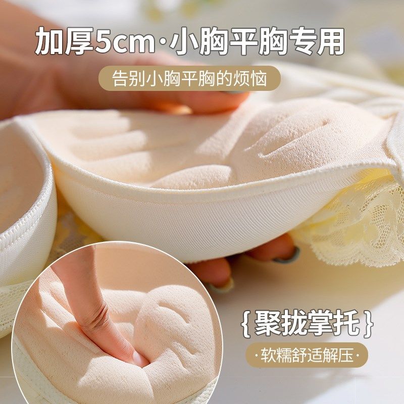 内衣女小胸聚拢加厚显大平胸超厚5CM收副乳防下垂文胸罩秋冬