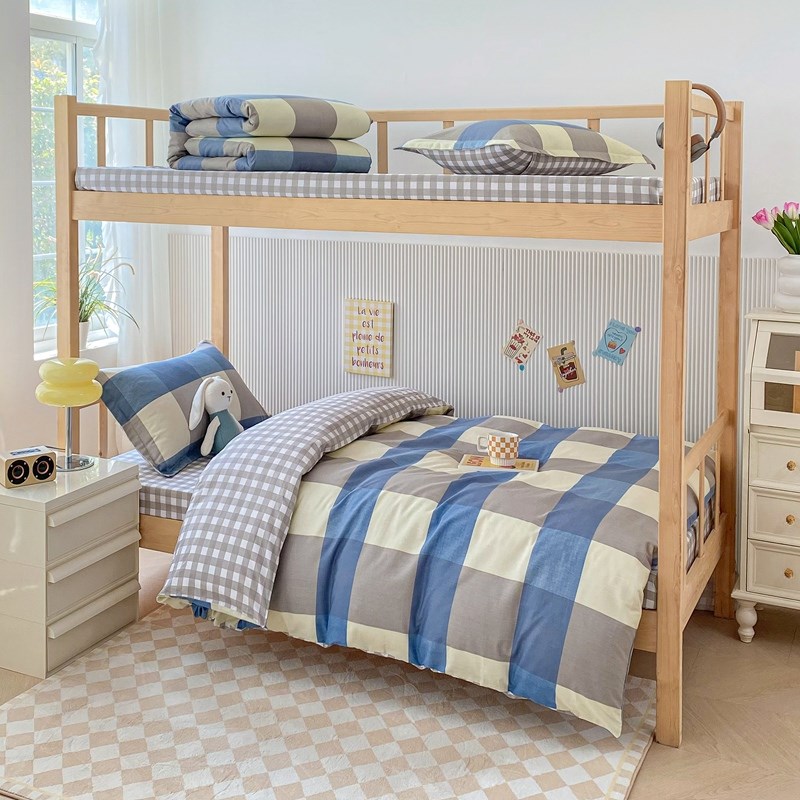 学生宿舍纯棉六件套单人被子褥子学生六件套床垫枕头床上用品0.9m