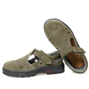 工装 夏季 凉鞋 钢头钢板工作鞋 圆头休闲 男女透气老保鞋 劳保大头皮鞋