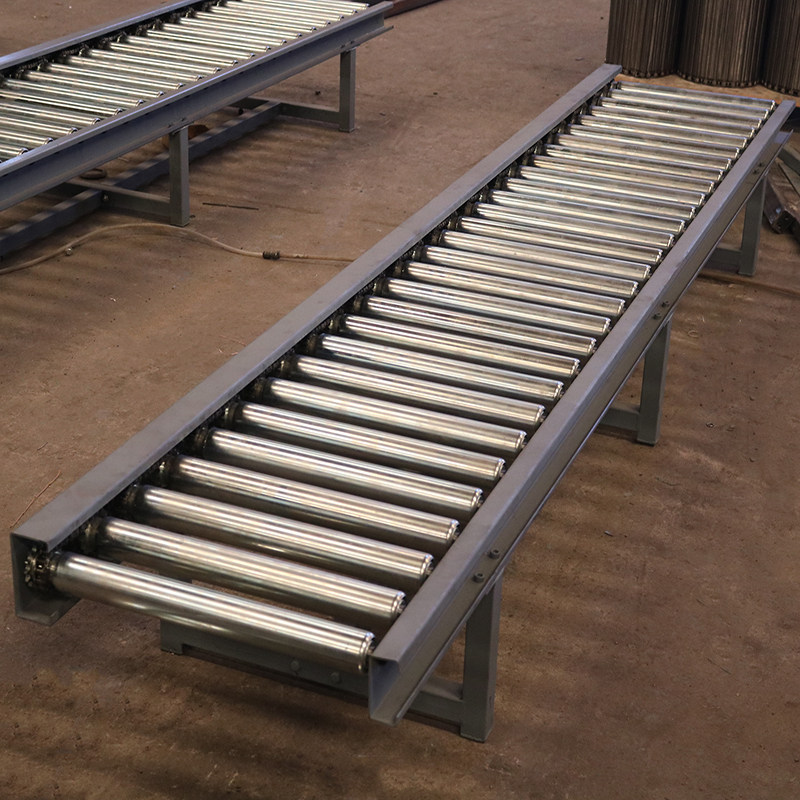 无动力滚筒输送机物流仓储托盘流水线辊筒输送带镀锌滚轴运输机