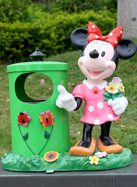 户外花园创意卡通垃圾桶玻璃钢雕塑E垃圾桶园林公园山庄庭院摆件