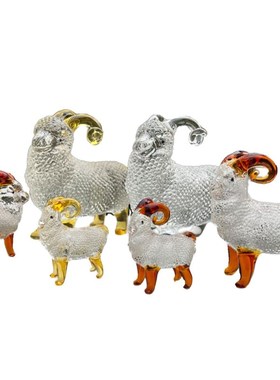 可爱琉璃羊家居客厅桌面摆件 茶几茶宠生肖羊摆饰三阳开泰装饰品