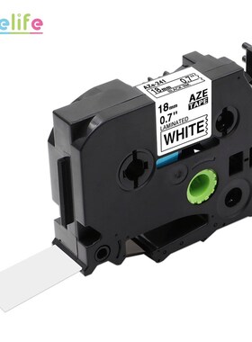 TZe-241 laminated label tape 18mm Black on White tz241 tze-1
