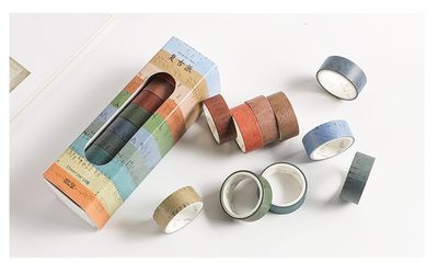 10pcs Vintage masking tape set 15mm decoration Grid plaid Mo