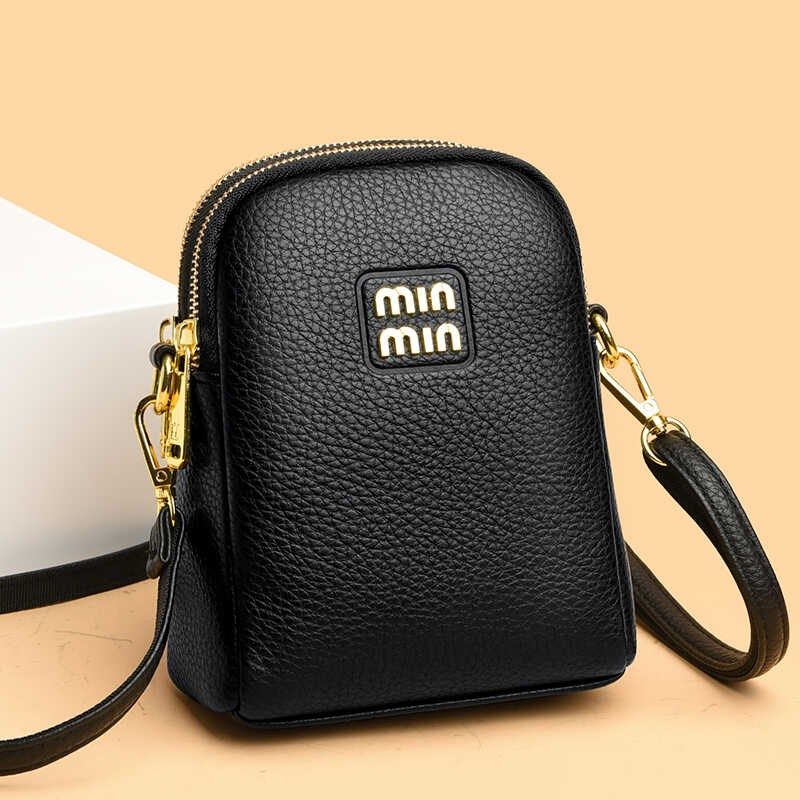 轻便小挎包手机包女斜挎2024新款帆布夏季女士牛津布单肩三层简约